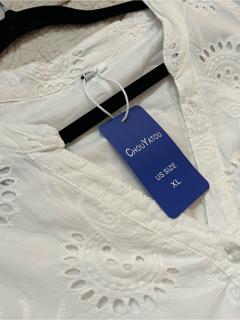 Amazon Boutique White Cotton Embroidered Boho Maxi Dress XL fits like Large - Picture 3 of 10
